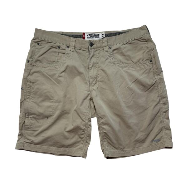 Mountain Khakis Other - MOUNTAIN KHAKIS Slim Fit Khaki Commuter Shorts Size 38 Mens Zipper Pocket *READ*
